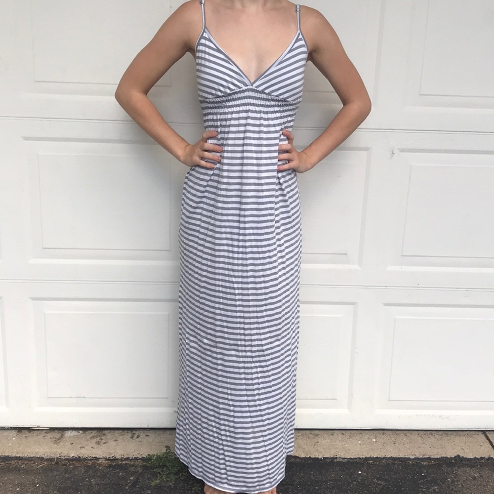 Grey striped old navy maxi dress